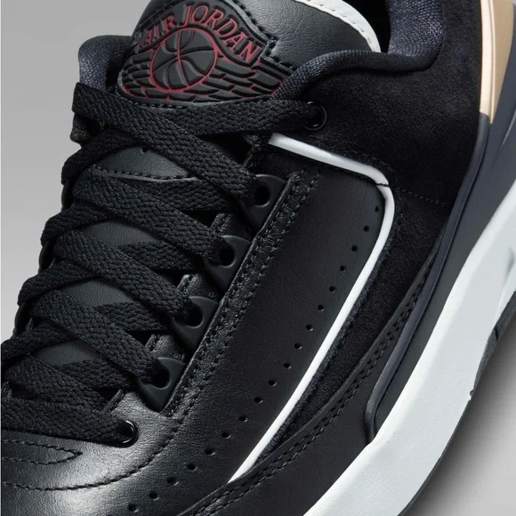 Jordan Black and Gold Sneakers Classic Low-Top Style - Picture 3 of 4